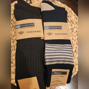 Dockers Men's Brown, Blue, and Tan Dress Socks - 3 Pack Each